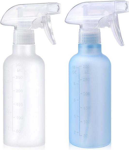 Spray Bottles, Small Spray Bottle for Hair Cleaning Plants Pet, Mist/Stream Adjustable, BPA-free Plastic Water Squirt Bottle 10 oz (300ml), 2 Pack