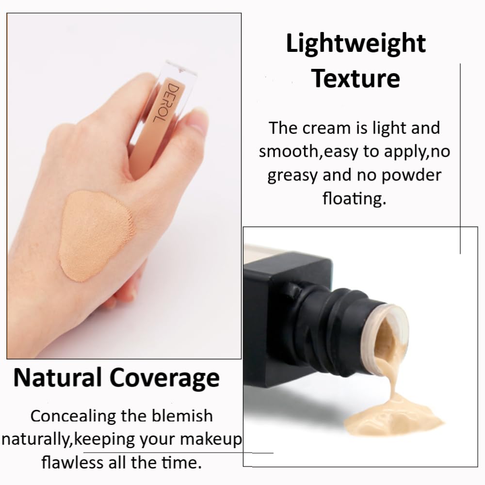 Liquid Concealer Makeup - Natural Coverage & Highly Pigmented Lightweight Concealers 6.5ml (02)