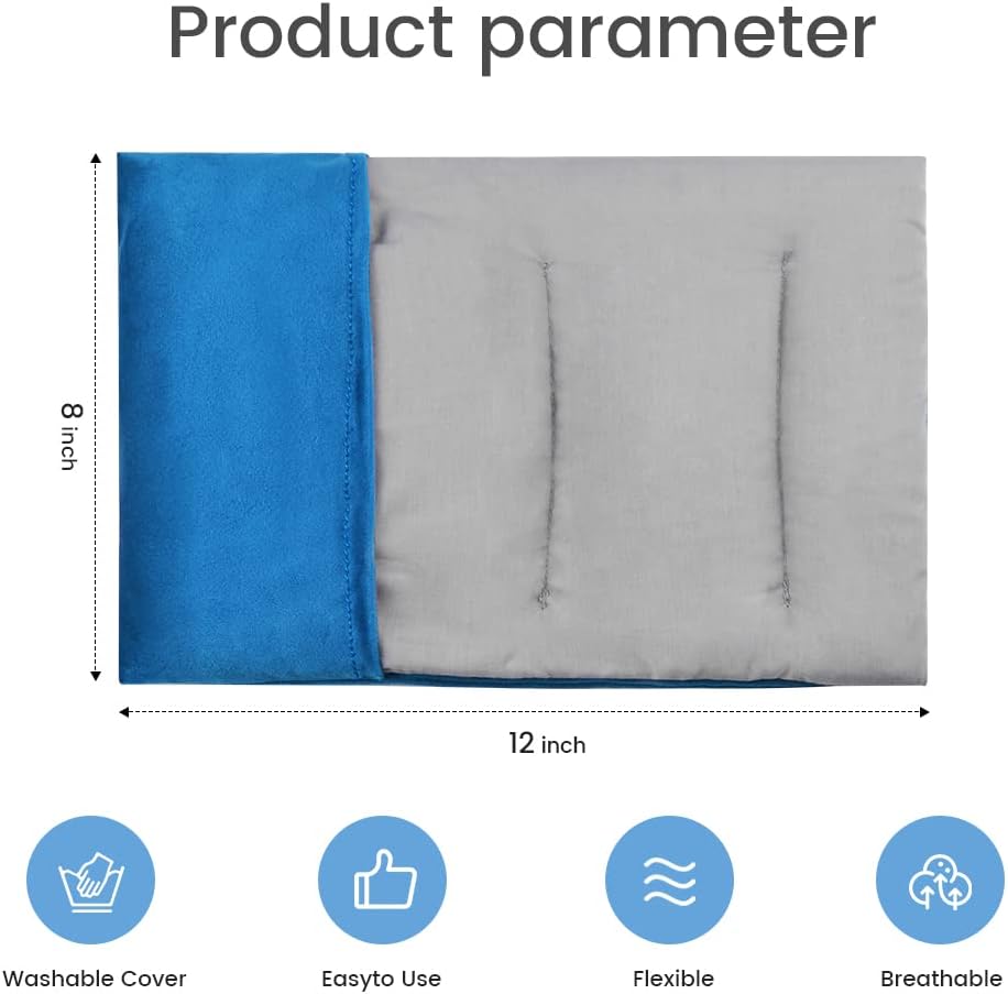 Heating Pad Microwavable with Washable Cover, 8 x 12 Multipurpose Microwave Heating Pad for Neck and Shoulders, Moist Heat Bean Bag Warm Compress for Knee, Muscles, Joints, Wrist (Light Blue)