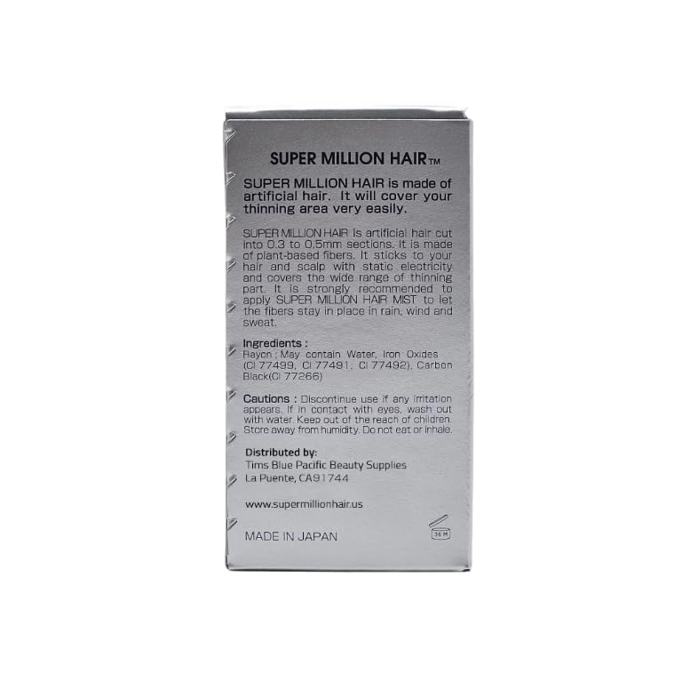 SMH Hair Fibers MADE IN JAPAN – Instantly Conceals Thinning Hair –Long-Lasting – Sweat, Water & Wind Resistant – Hair Loss Solutions For Men & Women (Gray, 15g)