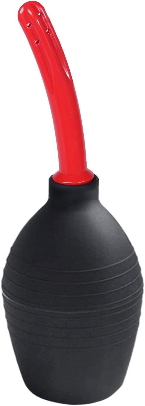 Abyclean Anal Douche Enema Bulb Vaginal Douche Enema Cleaner for Women’s or Man’s Health (500ml Black and Red)
