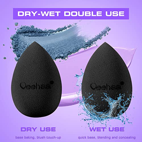 2PCS Makeup Sponge Set, Latex Free Makeup Blender for foundation, Makeup Sponges egg shaped, Makeup Sponges for all areas