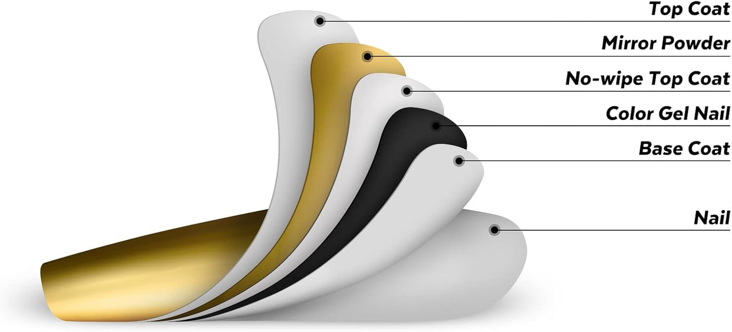 Artdone 16 Jars Chrome Nail Powder Nail Art Fimo Striping Tape Lines Decoration Metallic Mirror Effect Holographic Aurora Chameleon Pigment Powder 1g/Jar Pearl for Resin Craft & Nail Art