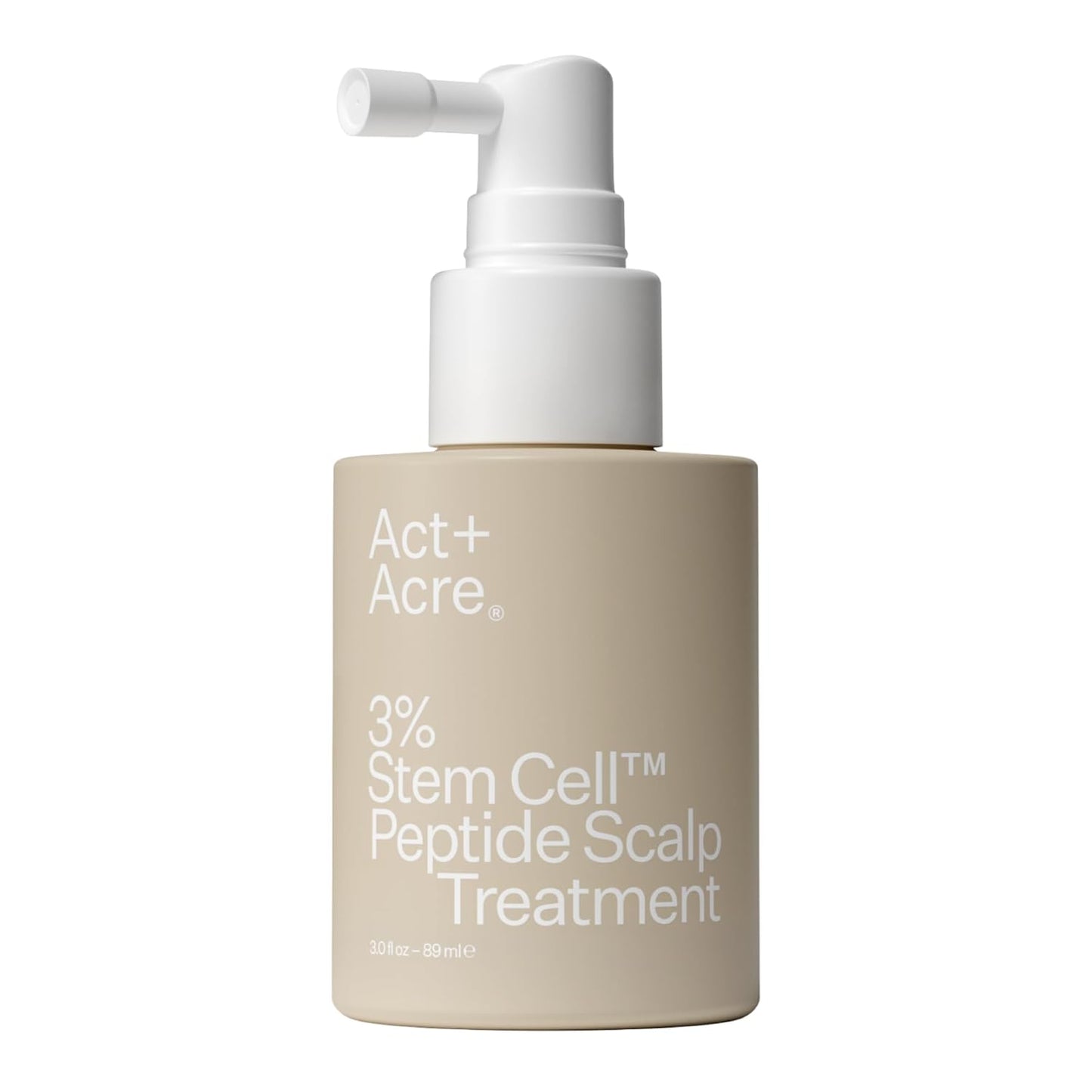 Act+Acre Cold Processed 3% Stem Cell Peptide Treatment | Boosts Hair Density | Grape Stem Cells, Peptides + Caffeine | Vegan, Fragrance-Free | 3 Fl Oz