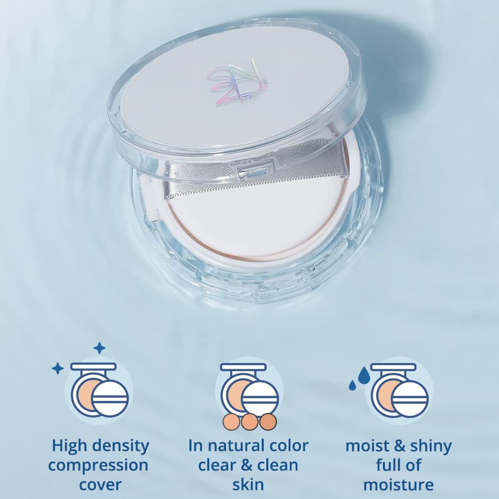 S2ND Zero Fit Matte Cushion Natural Coverage Foundation Air Cushion, Long-Lasting Hydrating Compact (#Pure Light (#17~19))