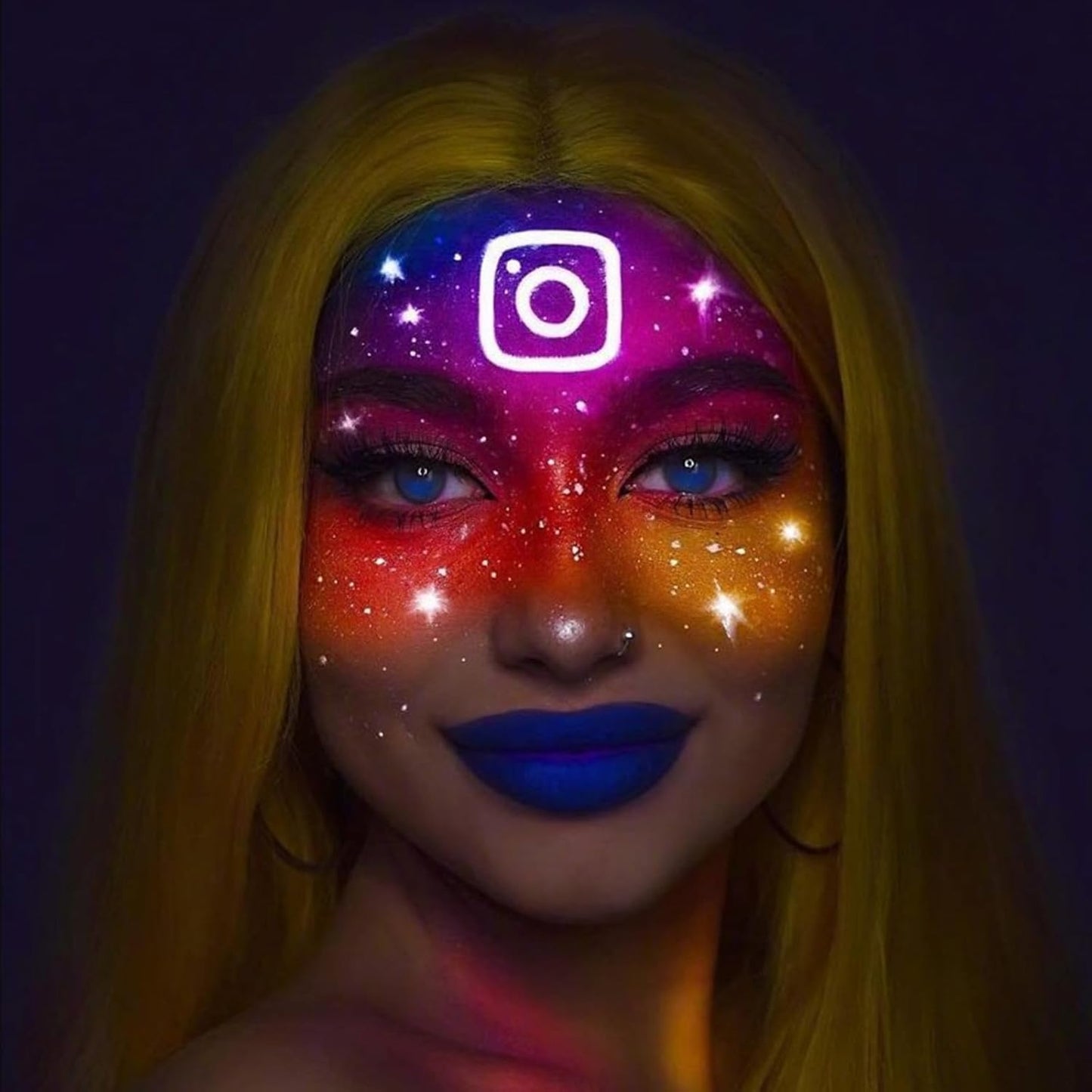 Go Ho Neon Orange Body Paint Washable(2.37oz,70ml),under UV Blacklight Neon Face Paint,Water Based Neon Fluorescent Orange Face Paint for Adults Children SFX Cosplay Costumes Halloween Makeup