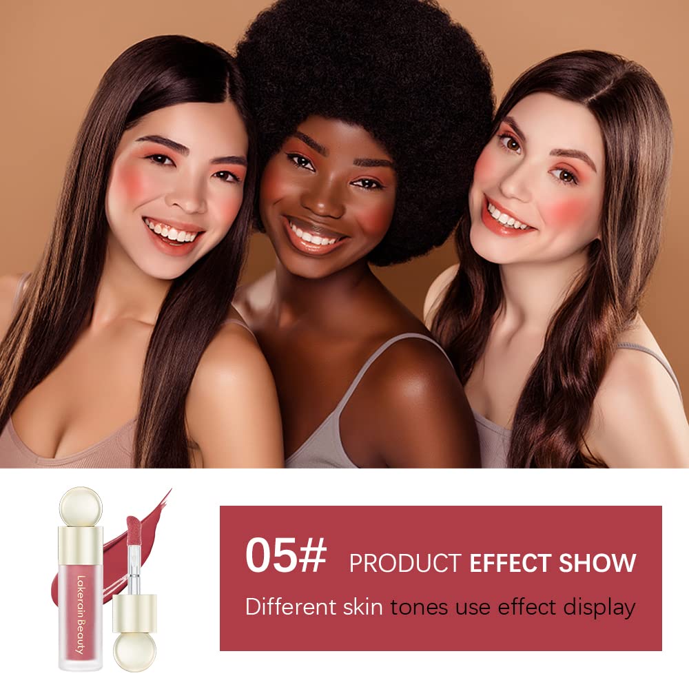 Soft Velvet Liquid Blush Face Makeup Matte Cream Blush for Cheek Weightless,Long-Lasting,Natural-Looking,Smudge Proof,Dewy Finish Skin Tint Blush Makeup(#05)