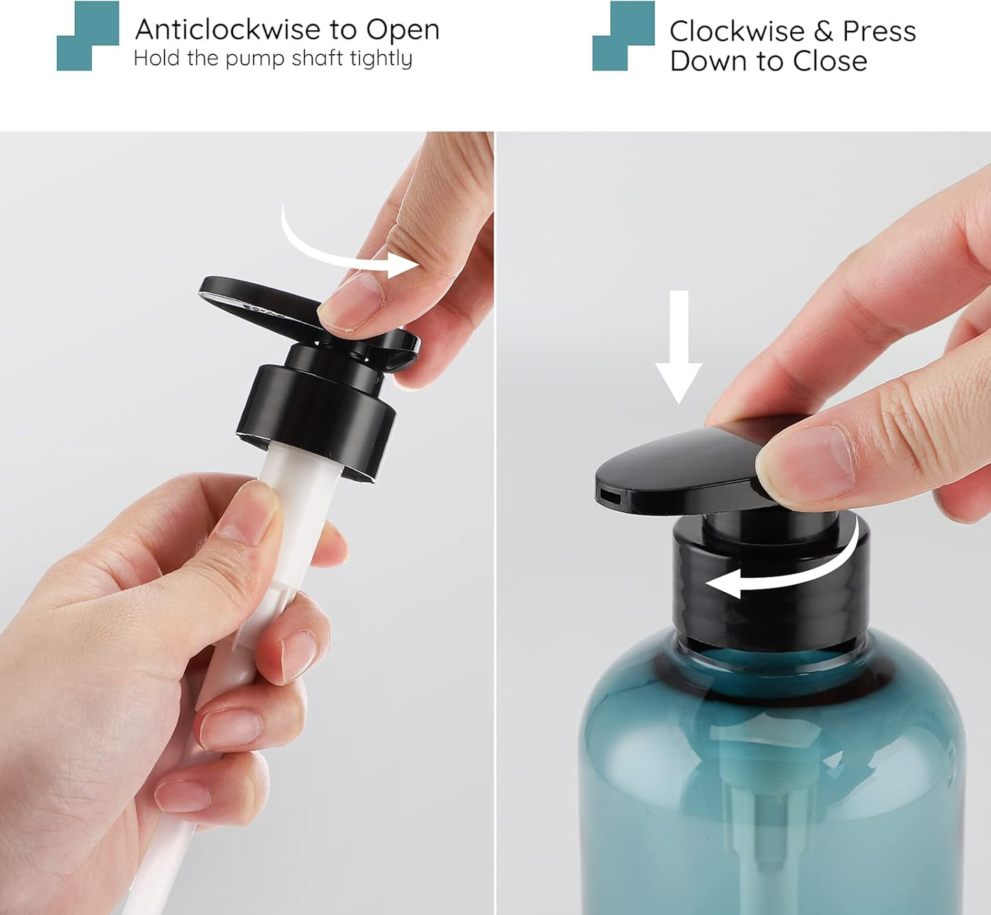 Segbeauty Shampoo and Conditioner Dispensers, 10oz Refillable Pump Bottles for Shower 300ml Body Wash Shampoo Dispenser 3 Packs Empty Plastic Press Bathroom Liquid Body Soap Gel Lotion Dispenser Blue