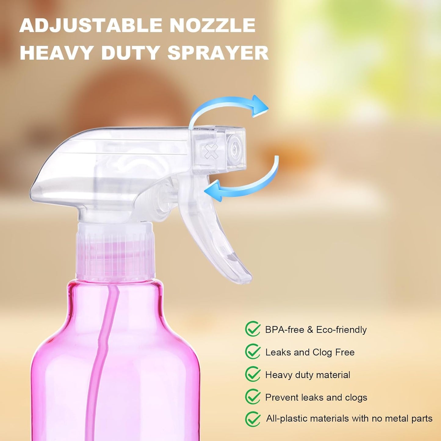 Spray Bottles Plastic Spray Bottle for Hair Mist/Stream Heavy Duty Empty Spray Bottles for Cleaning Solutions, Plants, Cooking (16.9oz-Gradient+nozzle)