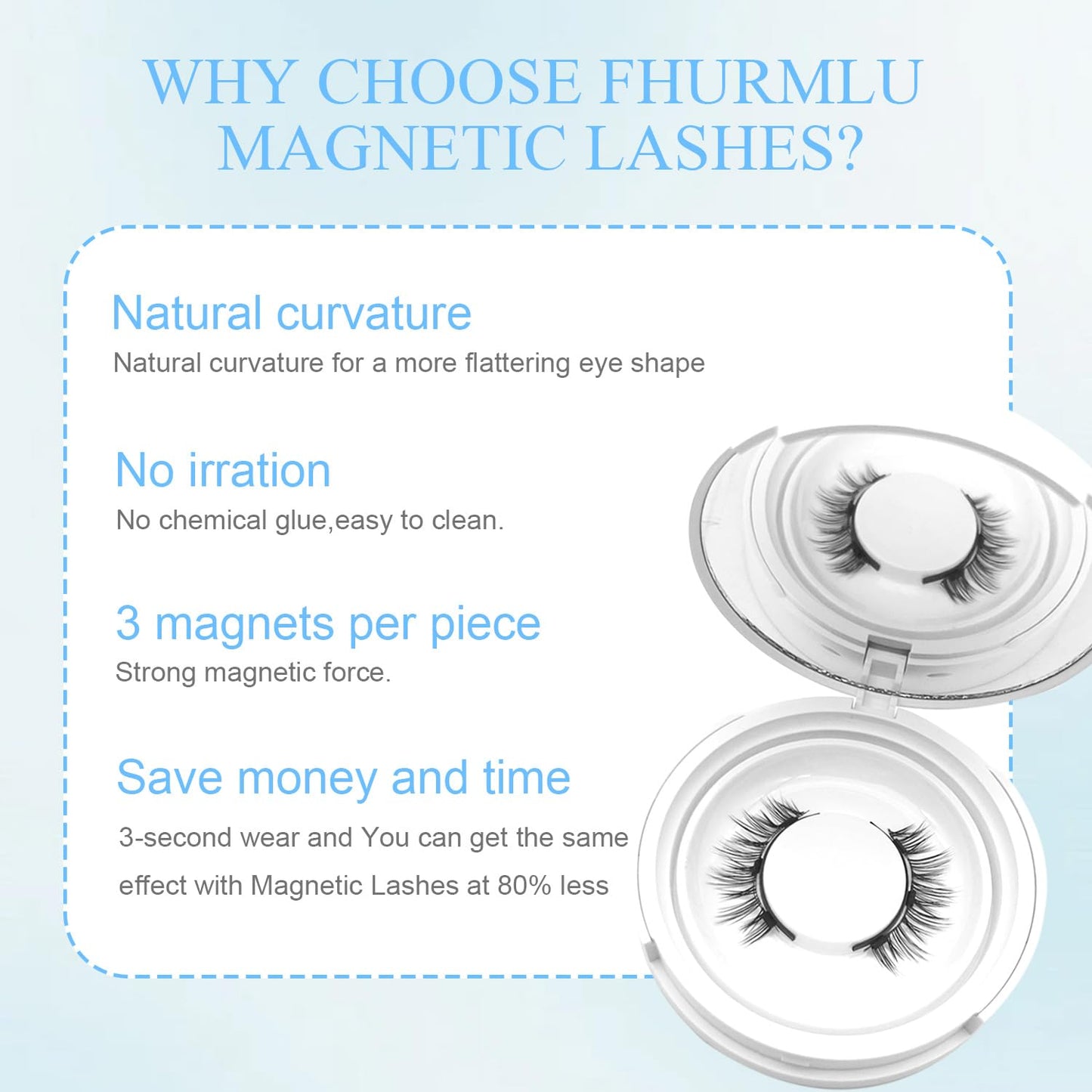 Ealra Craft Magnetic Eyelashes with Applicator,Reusable Magnetic Eyelashes Natural Look,Easy to Wear and Remove Soft Lashes kit for Women(Natural+Fuller)