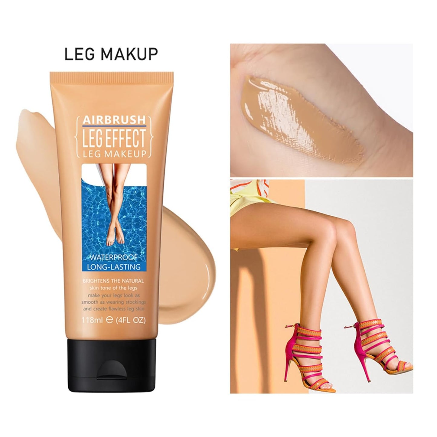 Leg Makeup Waterproof No Transfer, Leg Makeup Lotion, Body Makeup Waterproof Foundation, Leg Makeup for Varicose Veins Waterproof, Leg and Body Makeup for Tattoo Cover Up (Medium Glow)