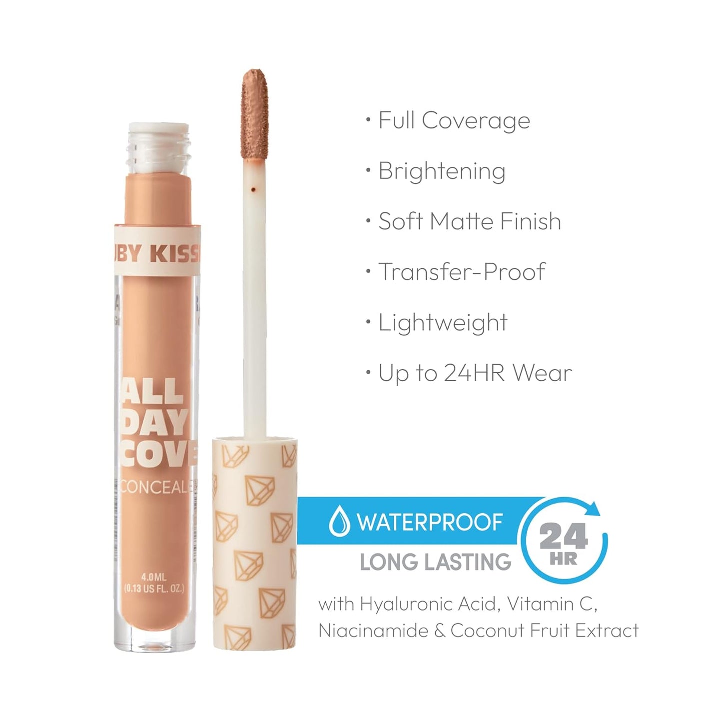 Ruby Kisses All Day Concealer Lightweight Full Coverage Multi-Use Concealer 0.13 Fl Oz (Medium Beige)
