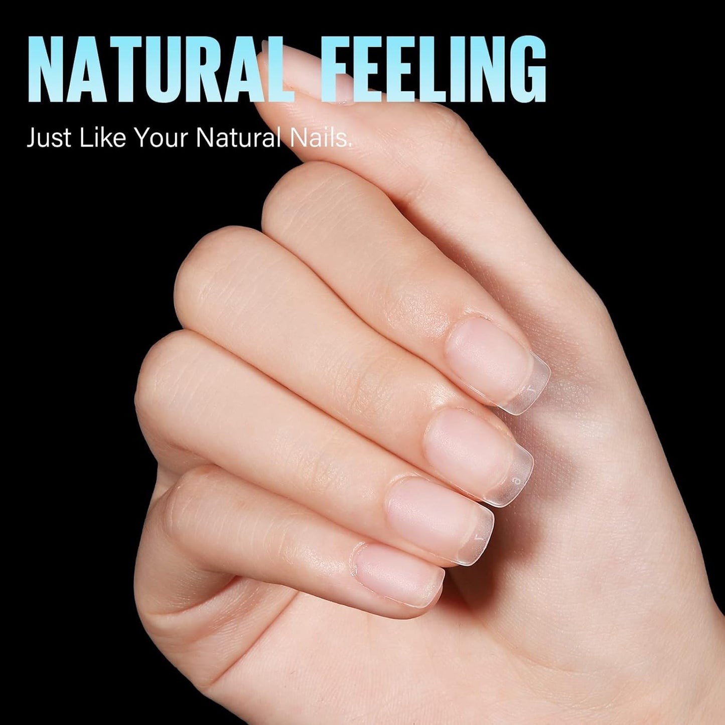 TOMICCA Extra Short Square Nail Tips, 240Pcs Acrylic Full Cover False Press on Nails Tips, 15 Sizes Pre-shaped Double-sided Matte Gel Fake nails for Extension