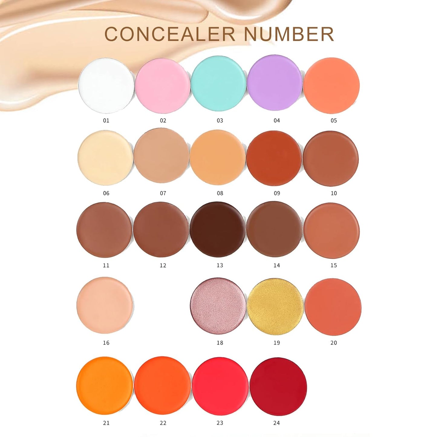 Cream Concealer Corrector Correcting Contour Makeup Set under Eye Concealer Cream Kit for Dark Circles and Blemish 12