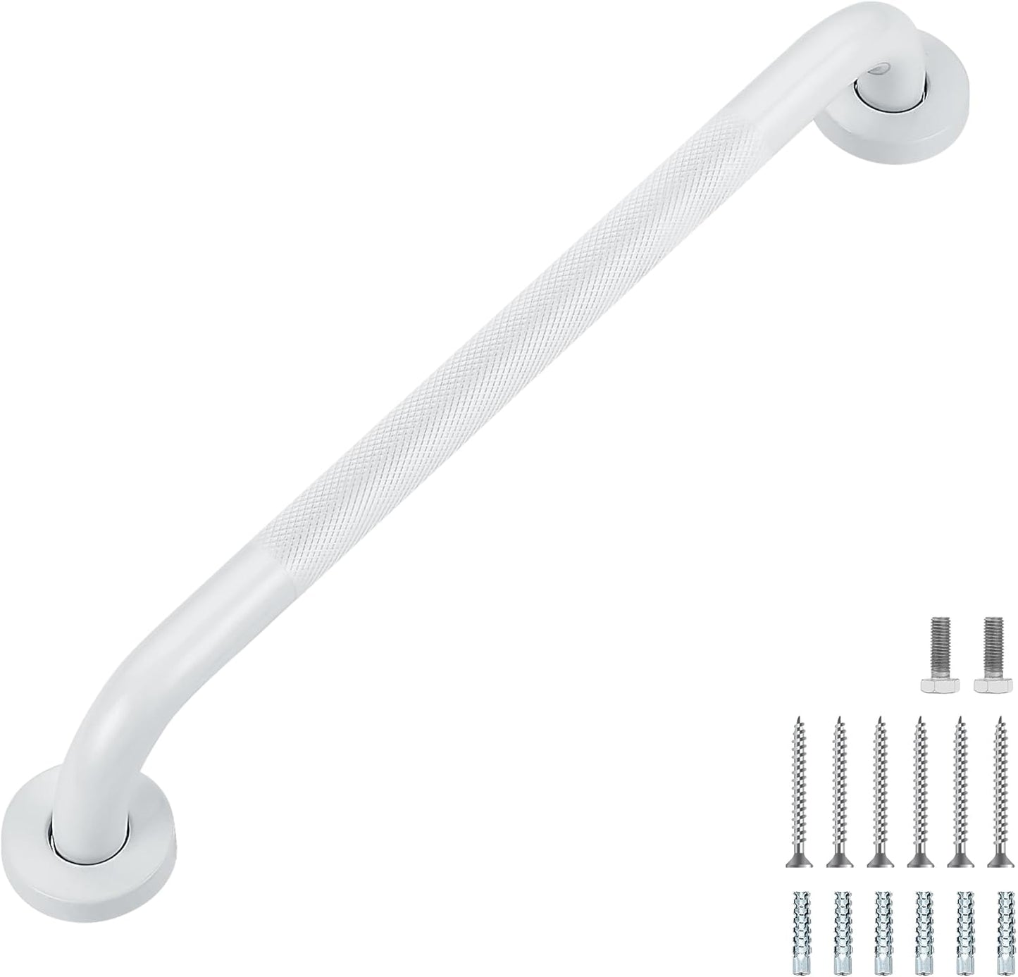 Grab Bars for Shower, 1 Pack 18-Inch Anti Slip Shower Handles for Elderly, Safety Shower Grab Bar, Stainless Steel Handicap Grab Bars for Bathroom (White 1" Diameter)