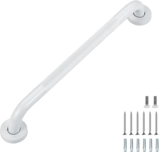 Grab Bars for Shower, 2 Pack 18-Inch Anti Slip Shower Handles for Elderly, Safety Shower Grab Bar, Stainless Steel Handicap Grab Bars for Bathroom (White 1" Diameter)