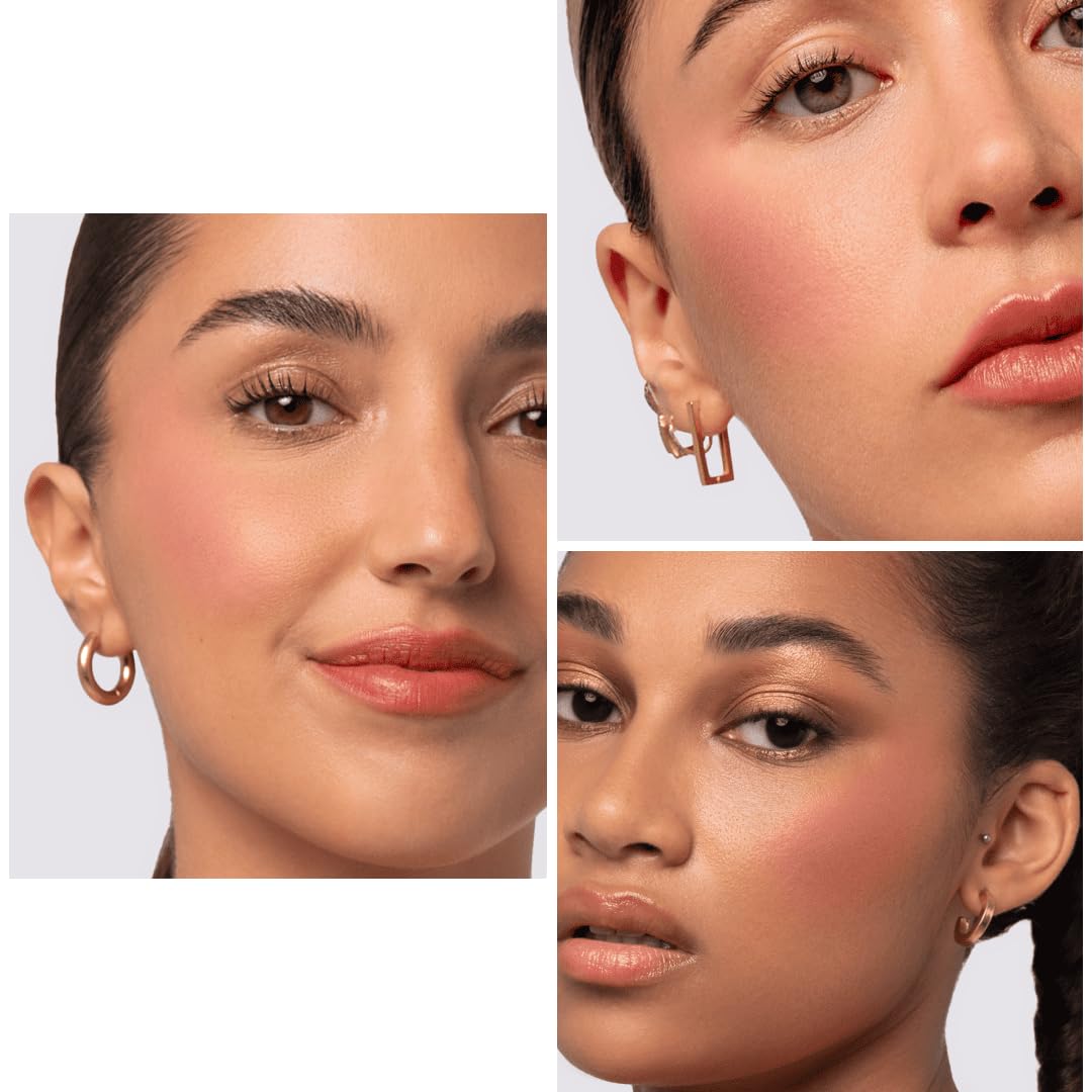 Makeup Powder Blusher - "Nomad" - 4g / 0.141 oz - Full Coverage, Natural Blush - Soft, Buildable Pink, Coral, Peach & Golden Hues - Matte & Shimmering Shades Gives Cheeks a Radiant Glow