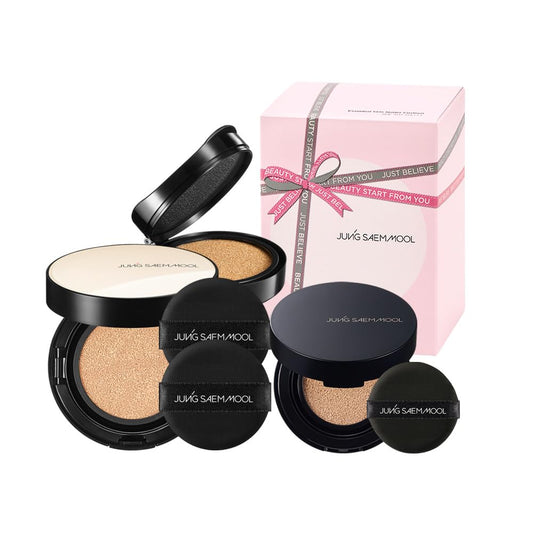 [JUNGSAEMMOOL OFFICIAL] Essential Skin Nuder Cushion Gift Set (Medium) | Nuder Cushion (Refill included) + Nuder Cushion Mini + Cushion Puff (1pc) | SPF 50+ PA+++