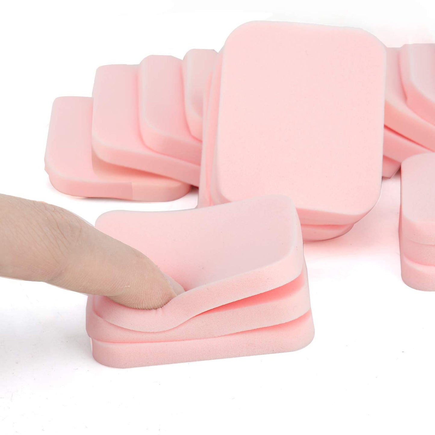 40 PCS Makeup Blenders Sponges Set, Use for Dry and Wet, Perfect for Full Face Curve Blending, Cream, Liquid, Powder Foundation Cosmetics, Latex Free & Soft & Flexible, Square