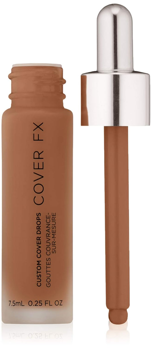 COVER FX Custom Cover Drops, Multi-Use Shade-Adjusting Liquid Foundation and Concealer Makeup, Vegan & Cruelty-Free Lightweight Skin Enhancer, 0.25 Fl Oz, N Deep 3