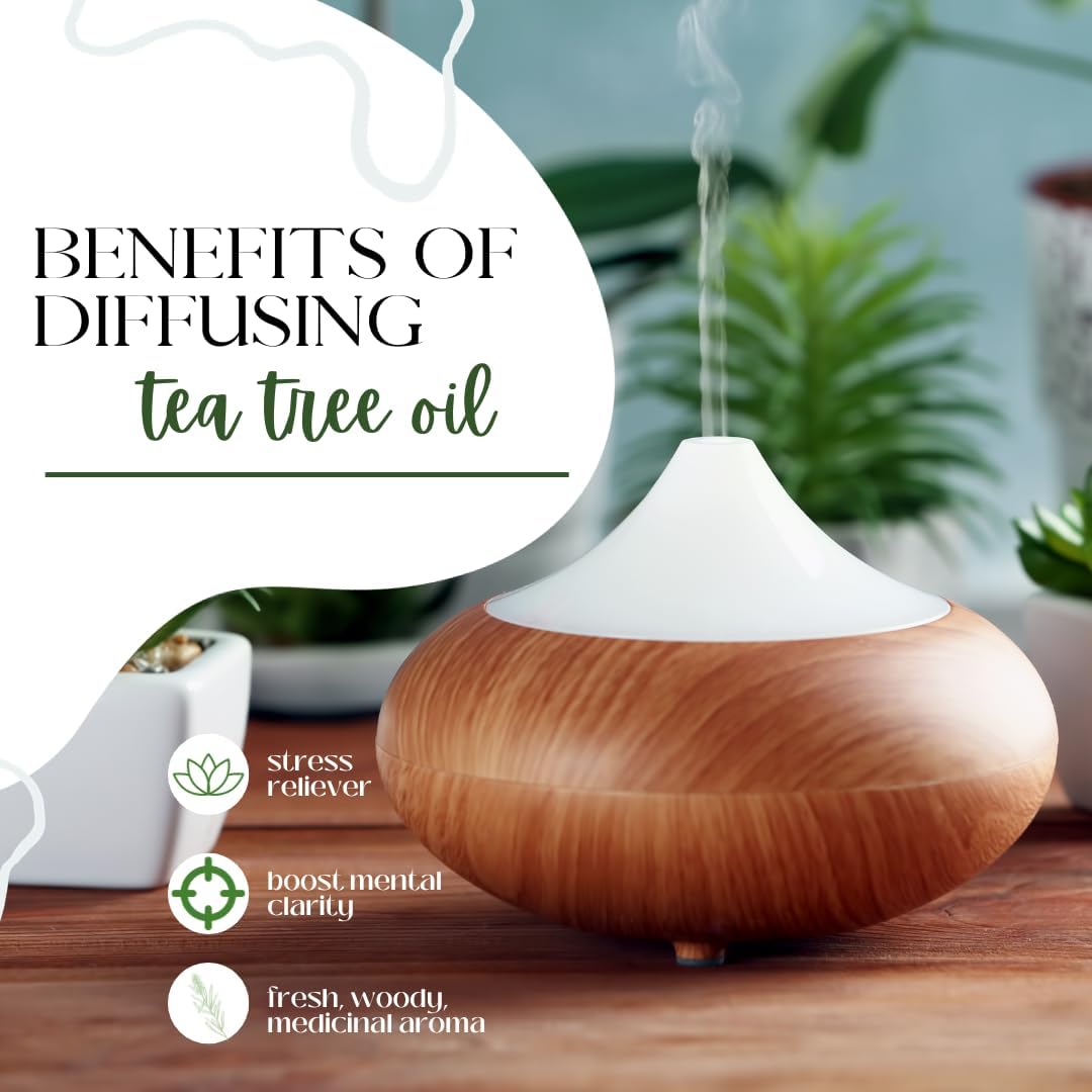 Tea Tree (Australia) Essential Oil - 16 fl oz (473 ml) Amber Glass Bottle w/Cap - 100% Pure Essential Oil - GreenHealth