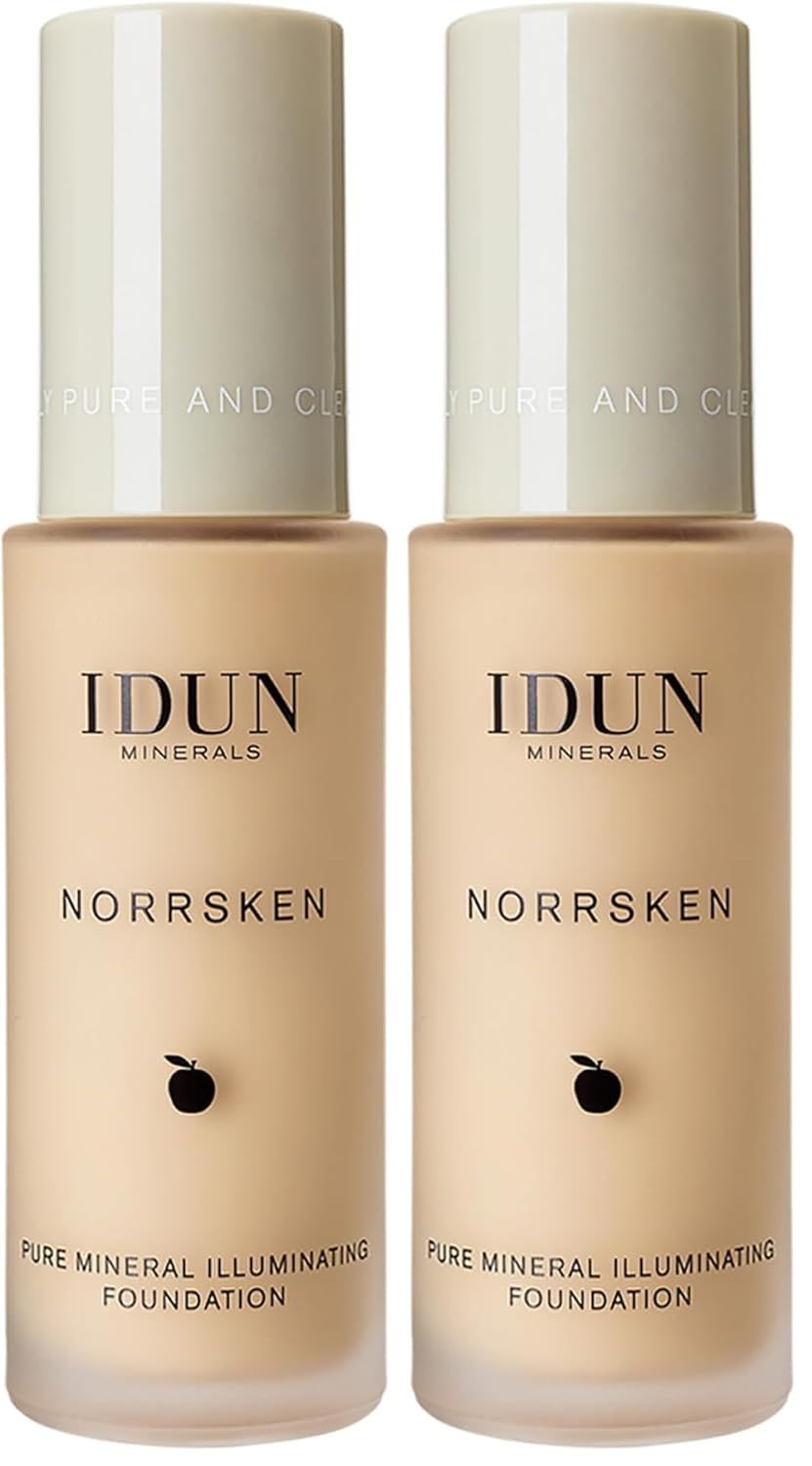 Liquid Norrsken Foundation - Silky Smooth Coverage - Luminous, Dewy Finish for Dry and Dull Skin - Water Resistant and Vegan Makeup - 206 Freja - Warm Light - 1.01 oz (Pack of 2)