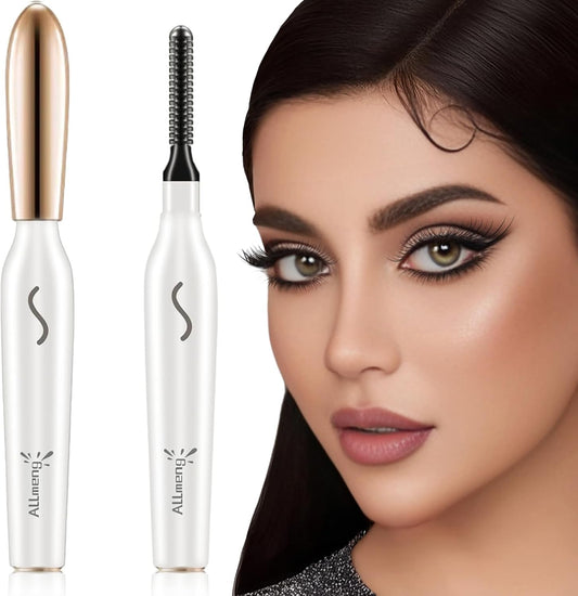 Heated Eyelash Curlers-Electric Eyelash Curler for Makeup Tools USB Rechargeable,Fast Heat up Within 10s - 24 Hours Long Lasting (White)