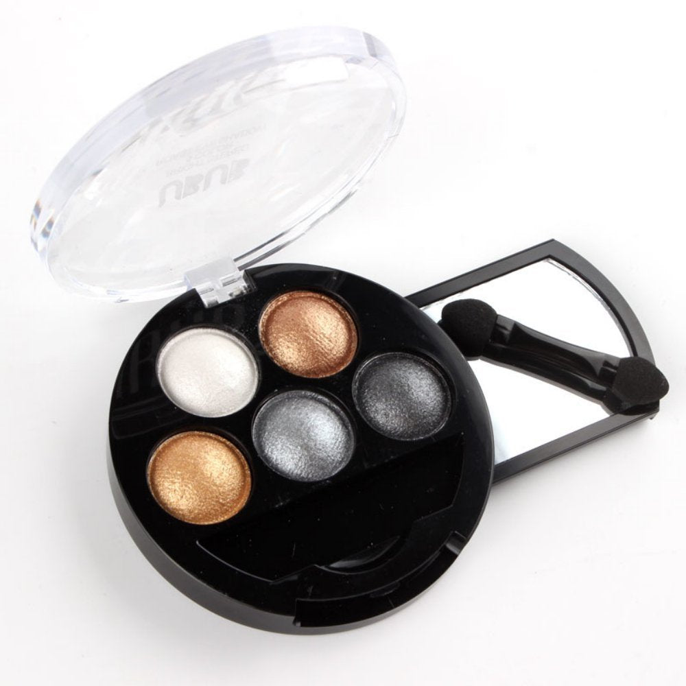 Mallofusa 5 Colors Professional Eye Shadow Palette Eyeshdow Powder Metallic Shimmer Fashion Eye Makeup Charming Highlight Look (Taupe Craze) 4.7oz