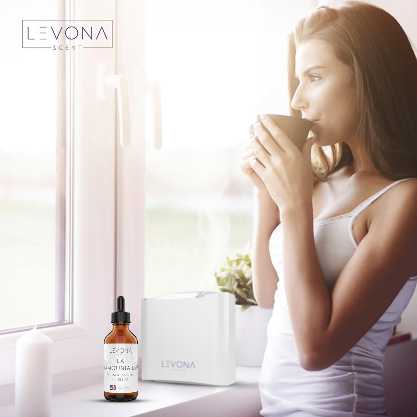 Levona Scent Essential Oils - Scents for Home, Hotel & Office Use - Perfect for Home Diffuser & Humidifiers - Aroma Fragrance Oil, Ideal for Massage, Relaxation, and Spa - La Mamounia Dup, 120ml
