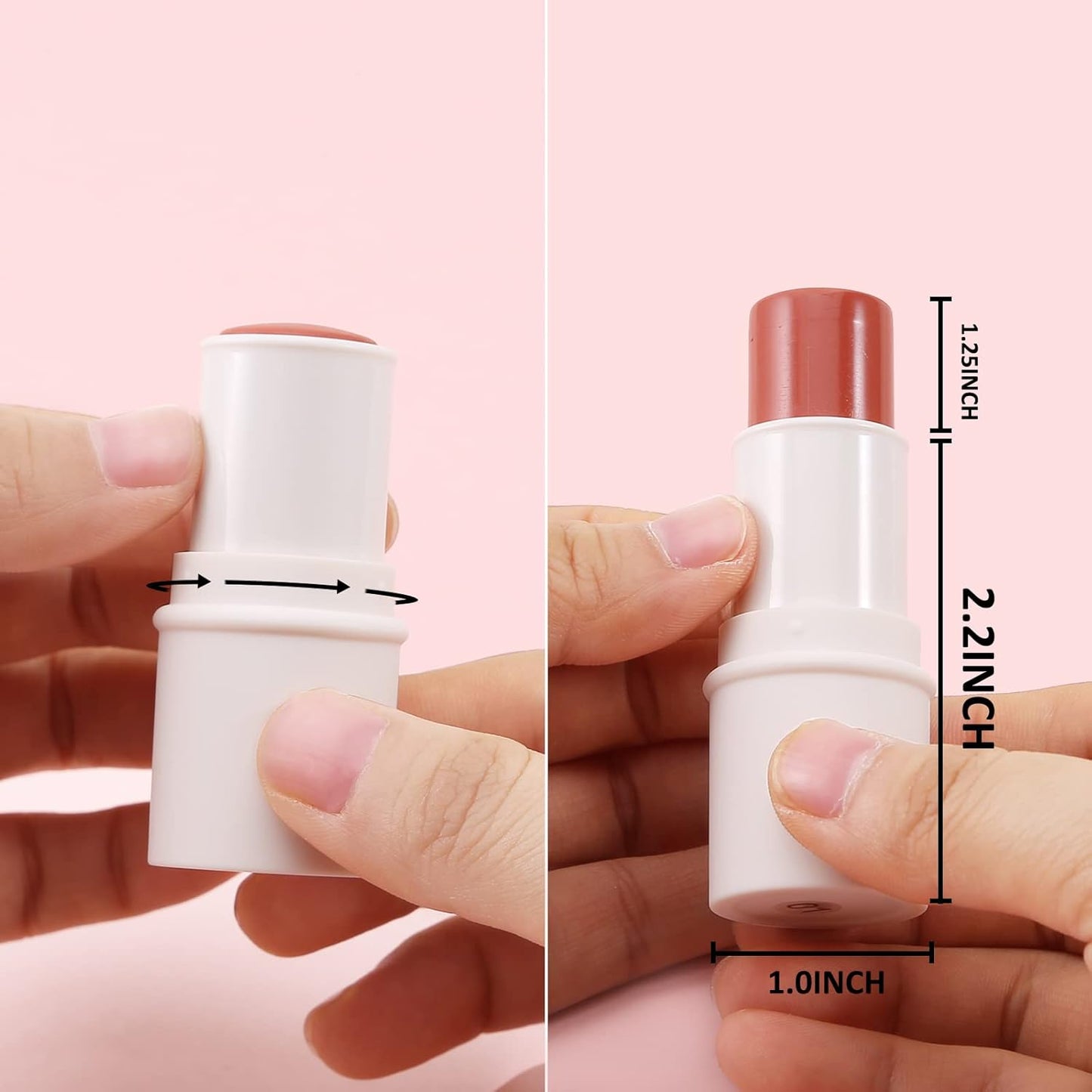 Boobeen Cream Blush stick, Multi Face Blush for Cheek, Lip and Eye, Pigmented Matte Finish for Natural Flush Color, Buildable and Lightweight