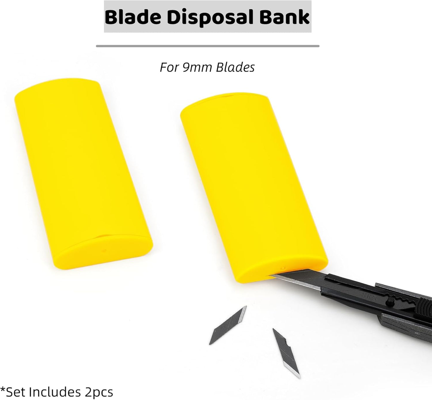 Umaki 2pieces Sharps Disposal Container for 9mm Utility Knife Blades & Razor Blade Disposal Case, Perfect for Home, Warehouses