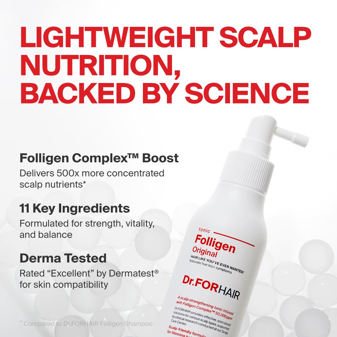 Dr.FORHAIR Folligen Tonic | Scalp Serum for Hair Care | Scalp Care and Nourishment | Revitalizing Tonic for Healthy Scalp & Hair Thickening, 4.06 fl oz