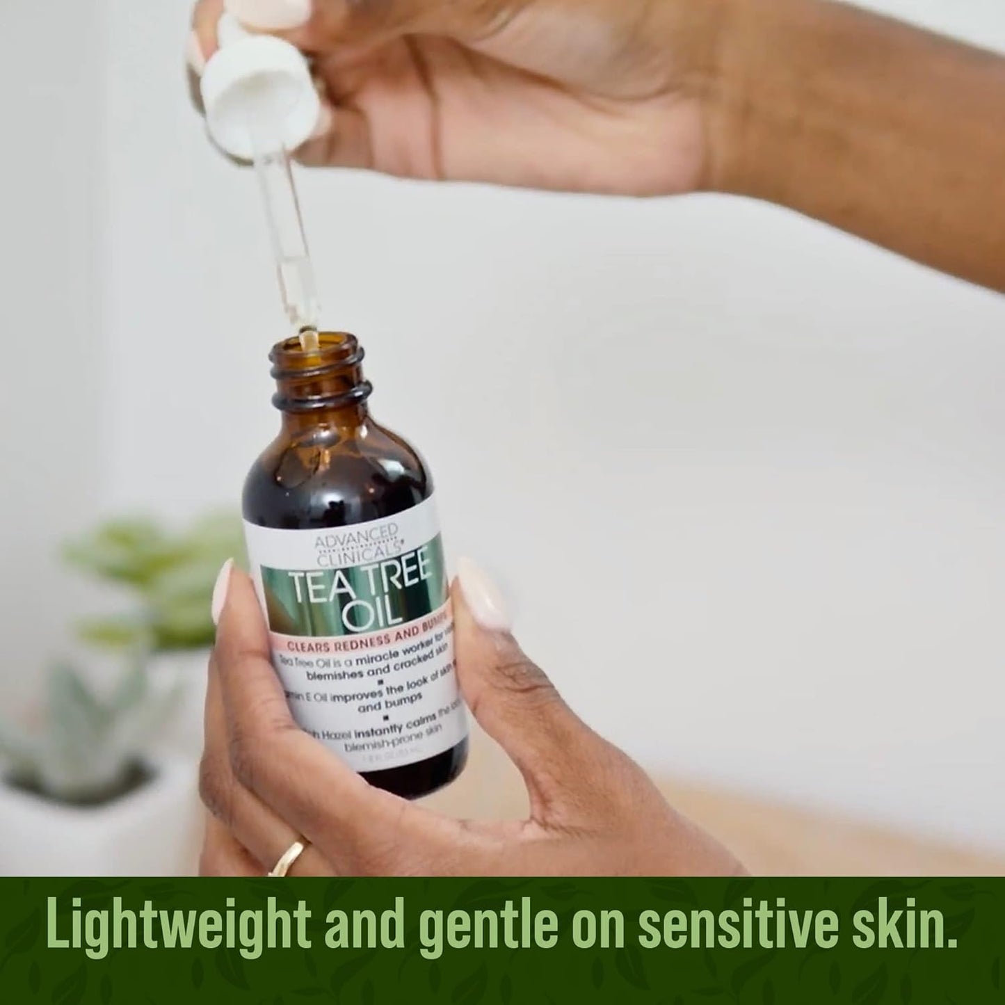 Advanced Clinicals Tea Tree Oil For Skin | Acne Patch Vegan Facial Serum | Targets Redness, Bumps, Acne Scars | Vegan 100% Organic Pure Tea Tree Oil For Face W/Vitamin E & Witch Hazel, 1.8 Fl Oz