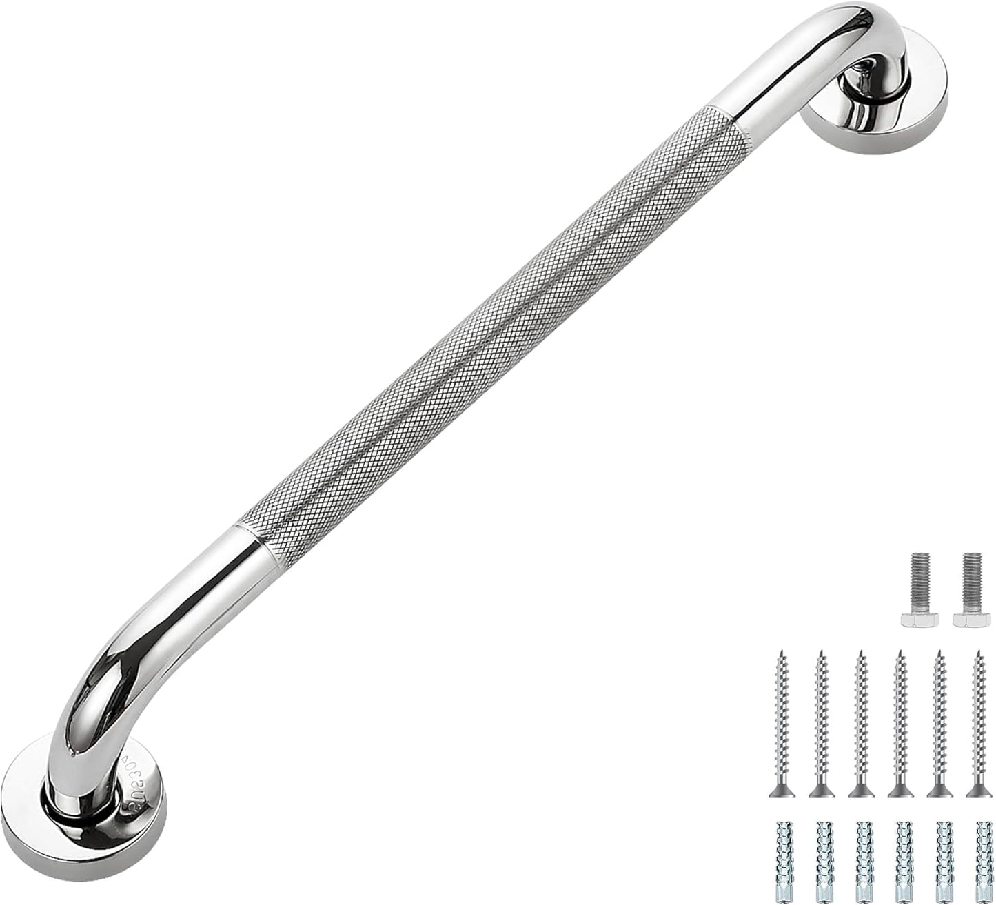 Grab Bars for Shower, 2 Pack 18-Inch Anti Slip Shower Handles for Elderly, Safety Shower Grab Bar, Stainless Steel Handicap Grab Bars for Bathroom (Polished Nickel 1" Diameter)