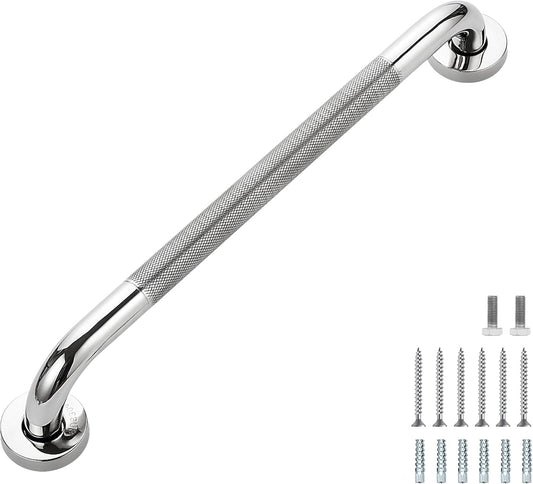 Grab Bars for Shower, 2 Pack 18-Inch Anti Slip Shower Handles for Elderly, Safety Shower Grab Bar, Stainless Steel Handicap Grab Bars for Bathroom (Polished Nickel 1" Diameter)