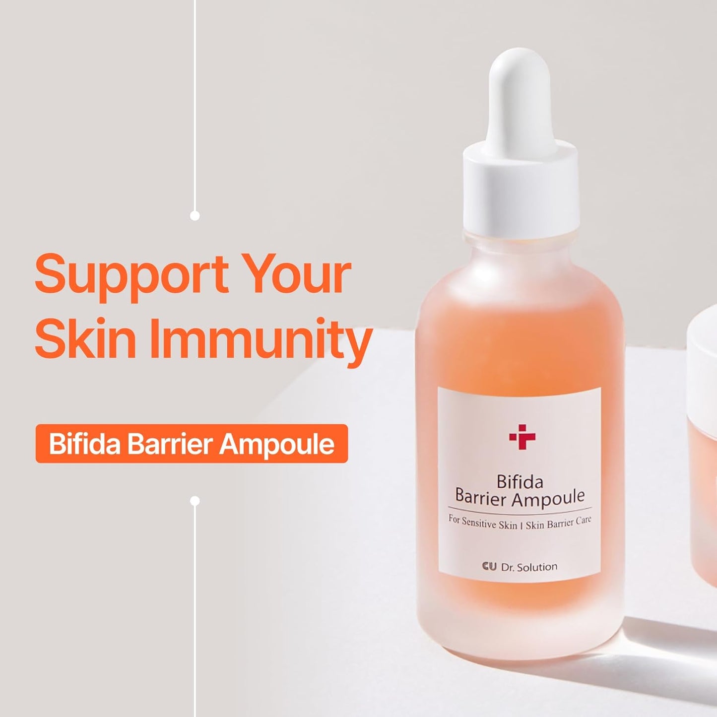 Bifida Barrier Ampoule, CUSKIN, Mild and Moisturizing Korean Skin Care Face Serum Ampoule with Ceramide NP and Hyaluronic Acid for Hydration and Skin Elasticity, 50ml (1.69 Fl. Oz.)