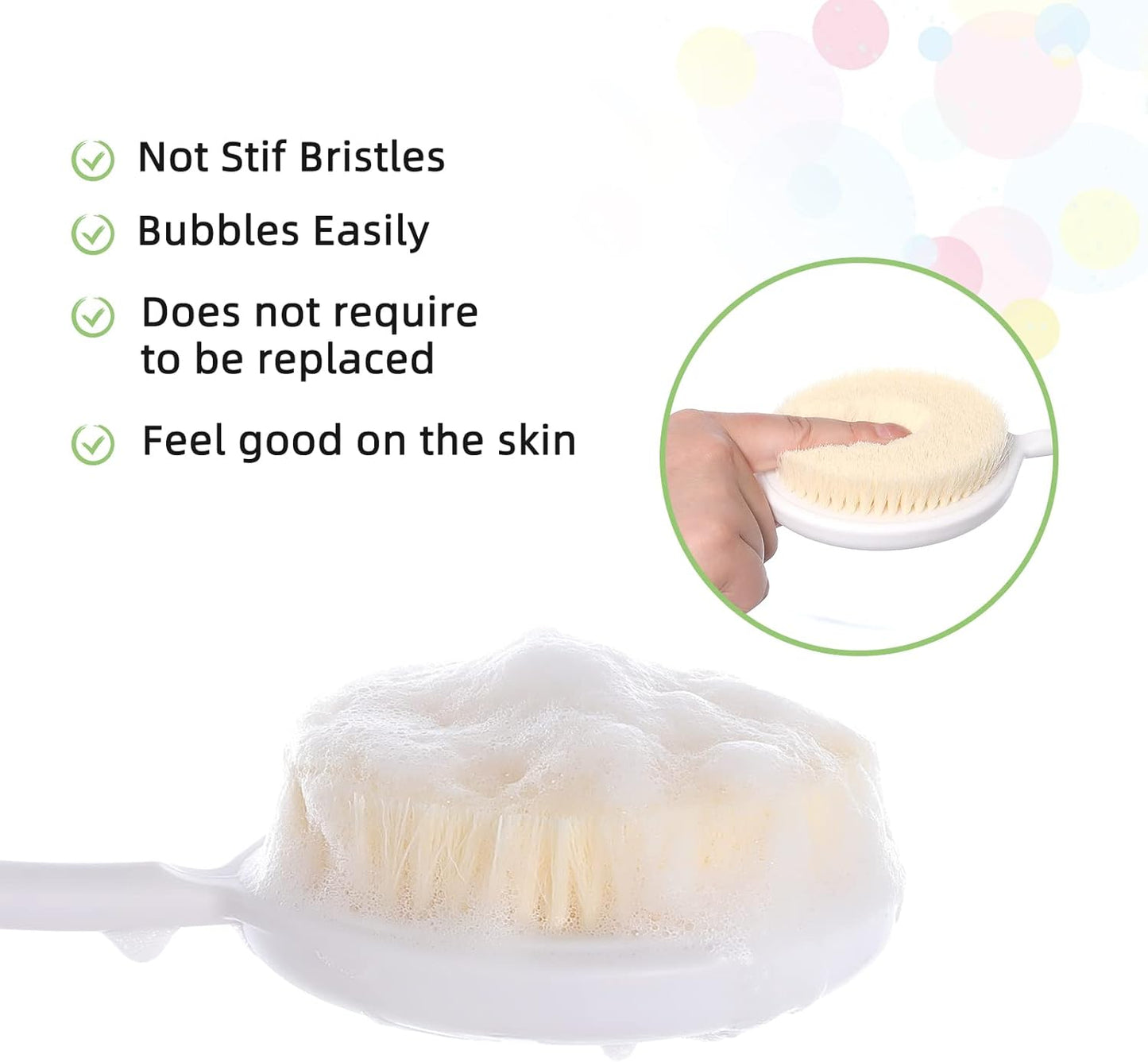 Fanwer 2 Pack Back Scrubber for Shower with Long Handle, 27.5" Long Handle Back Bath Brush for Elderly, Disabled, Limited Mobility, Post-Surgery, Frozen Shoulder,Arthritis,Men and Women