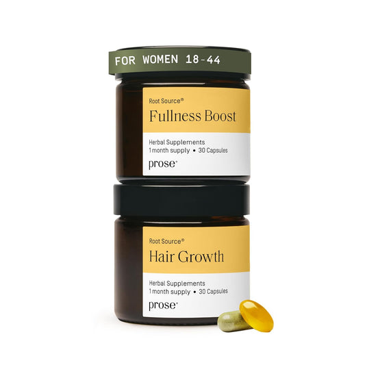 Prose Women’s Age 18-44 Hair Growth & Fullness Boost Supplements, Clinically Proven Growth Complex for Visibly Fuller Hair in 90 Days, Vegan, Biotin, No Hormone Disruptors, Gluten Free, 1 Month Supply
