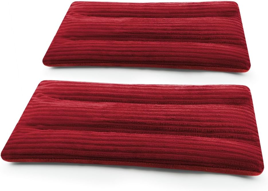 Microwave Heating Pad 6 x 12 Heating Pad Mini Microwave, Microwave Bean Bag Heating Pad for Neck and Shoulders, Moist Heat Pack Pillow Warm Compress for Knee, Joints, Abdomen (Wine Red) - 2 Pack