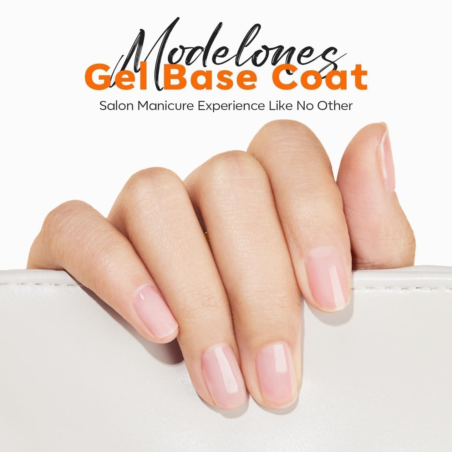 modelones Hema-Free Gel Base Coat, No Wipe Base Coat Gel Nail Polish Hypoallergenic Clear Color Long Lasting Glossy for Weak Nails Protect Soak Off Home Salon Gif Girls Woman Manicure U V/LED Needed