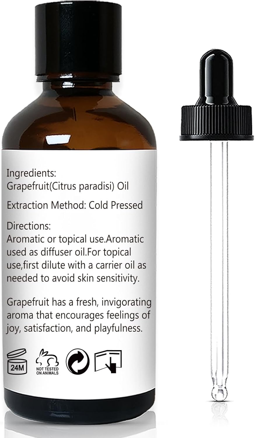 Grapefruit Essential Oil 1 Oz - 100% Pure Grapefruit Oil for Skin, Hair, Diffuser & Cleaning, Natural Citrus Aroma