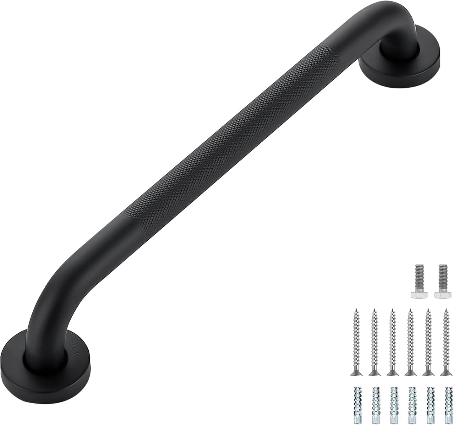 Grab Bars for Shower, 2 Pack 16-Inch Anti Slip Shower Handles for Elderly, Safety Shower Grab Bar, Stainless Steel Handicap Grab Bars for Bathroom (Black 1" Diameter)