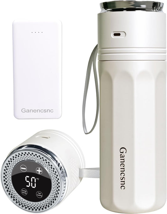 Electric Insulin Cooler Travel Case TSA Approved，USB Type-C Smart Cooling, 10000mAh Power Bank ，Large Capacity Medication Cooler for Travel ，Medical Cooler for Insulin (White, Included Power Bank)