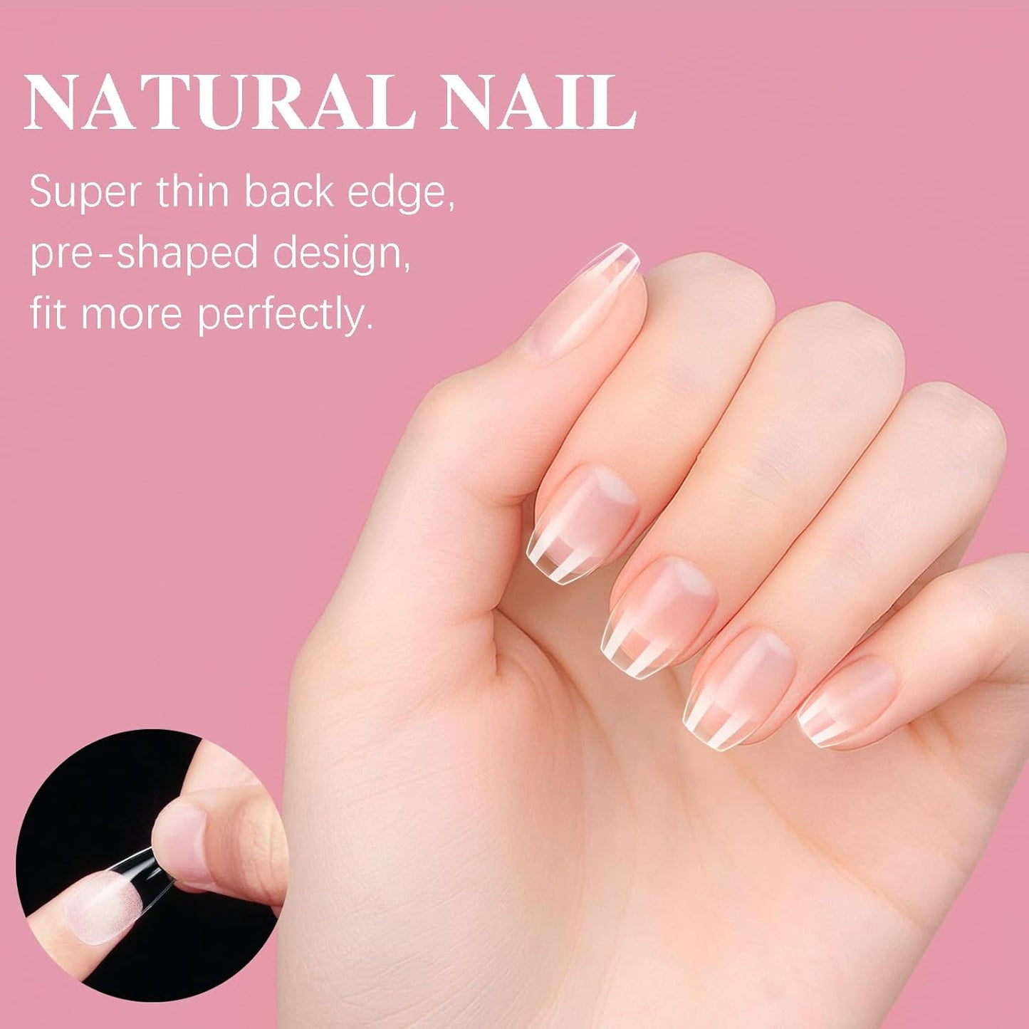 Extra Short Coffin Nail Tips, SSWSBYKE 300pcs 15 Sizes Gel Acrylic Nail Tips for Full Cover Pre-Shaped Fake Nails Tips Half Matte Press On Nails for Extension Home DIY Salon