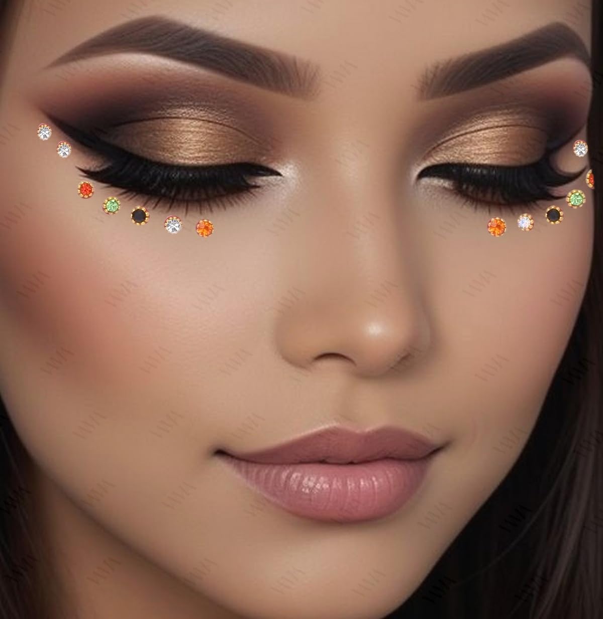 VAMA Multicolour Small Stone Indian Bindis Kumkum Forehead Sticker Bindiya Bindi Booklet for Girls & Women - 252 Diamond Sticker Bindis Book