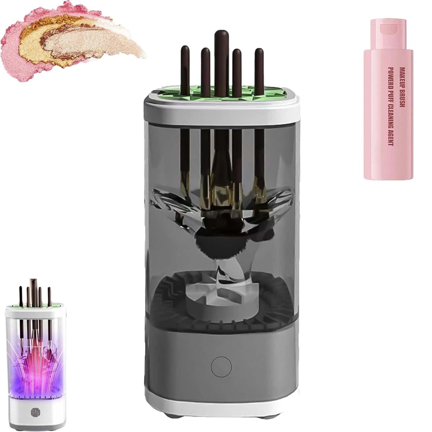 Wavearnn Electric Makeup Brush Cleaner,2025 upgrade 2-in-1 Electric Makeup Brush Automatic Cleaner,Efficient Deep Cleaning All Types Of Brushes,For All Types Of Brushes Set (charge,White)