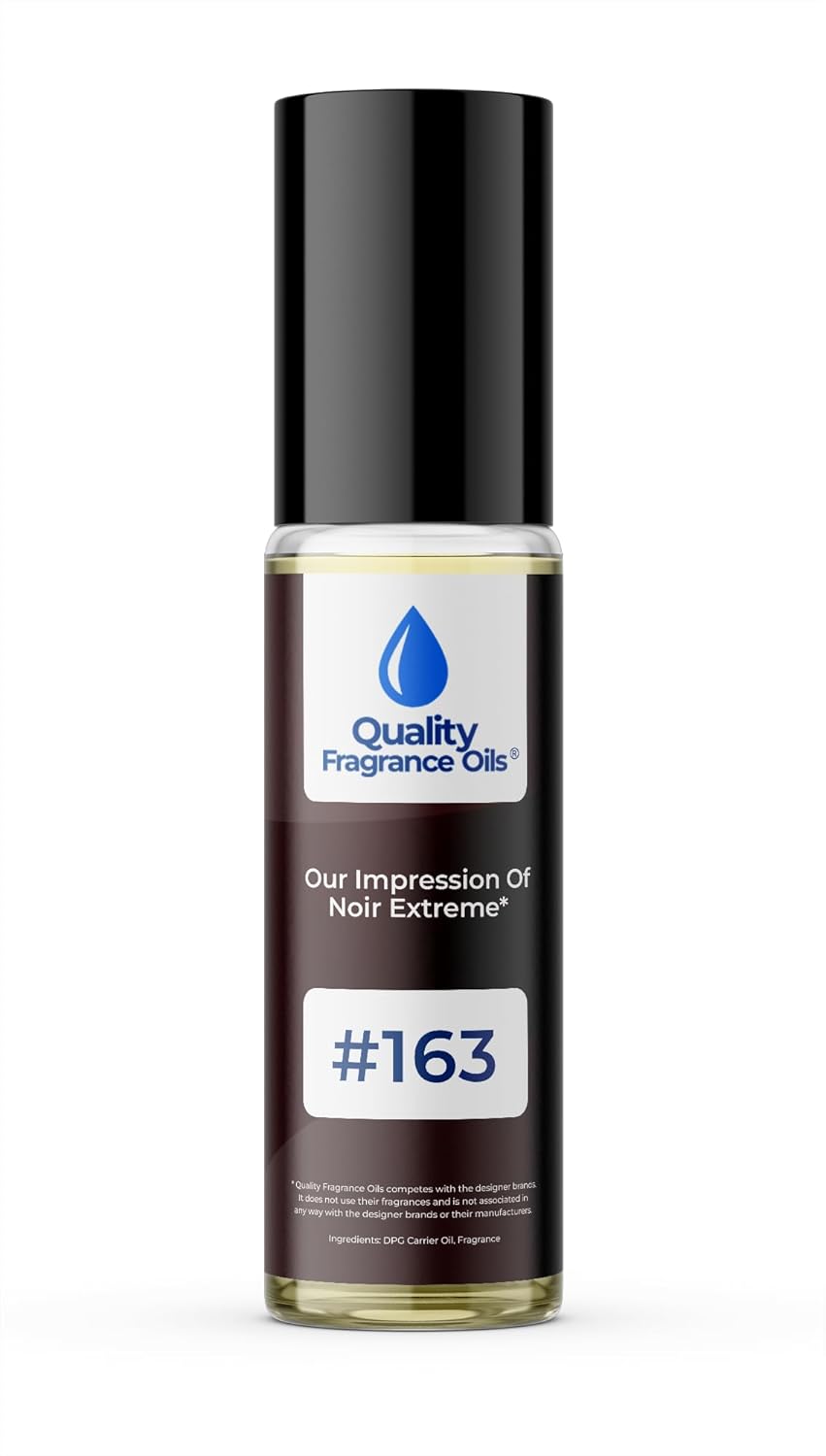 Quality Fragrance Oils' Noir Extreme for Men Impression #163 | Long-Lasting Perfume Oil, Alcohol-Free, Strong Scent, 10ml Roll-On | Affordable Alternative to Designer Fragrances