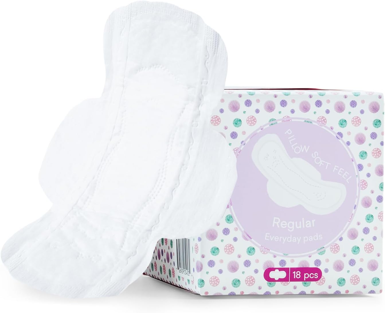 Teens Period Pads with Wings for Tweens, Organic Cotton Sanitary Pads for Teen Girls 9-14, Teen Regular, 108 CT