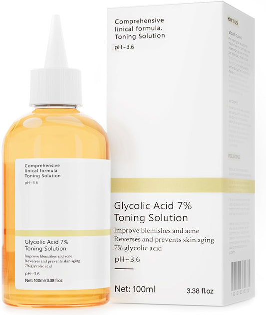 Glycolic Acid 7% Exfoliating Toner: Toner Keep Skin Moist Facial Exfoliation Hydrates Reduces Skin Blemishes 100ml