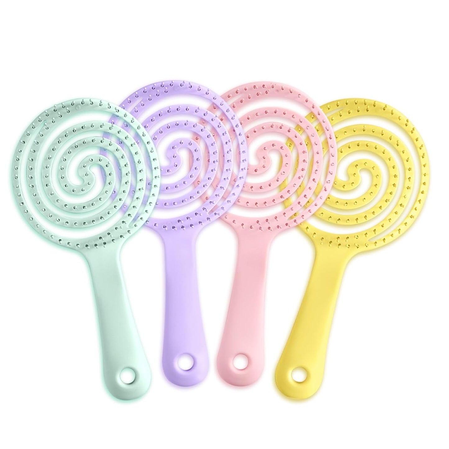 4 Pieces【Ultra-Soft】Baby Fine or Straight Hair Detangling Hair Brush for Kids【Skin-friendly material】Faster Blow Drying Styling Hair Detangling Brush with Flexible Bristles（Food grade ABS）Compact size
